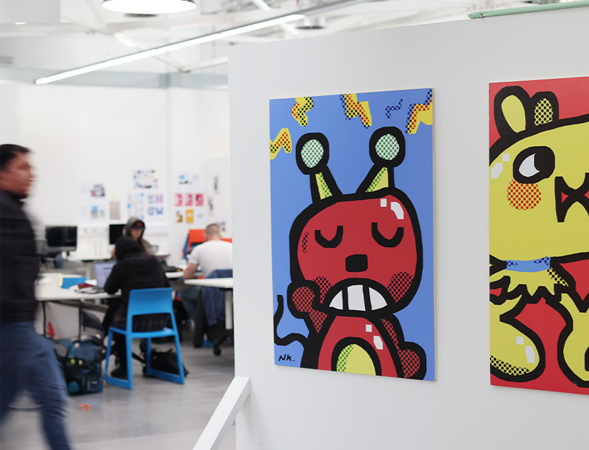 A busy workspace in the Art House