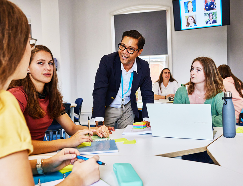 Students walking outside our St John's Campus main reception
