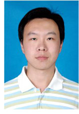 portrait photo of a young chinese man in a horizontal striped shirt