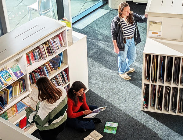 Students in the childrens library