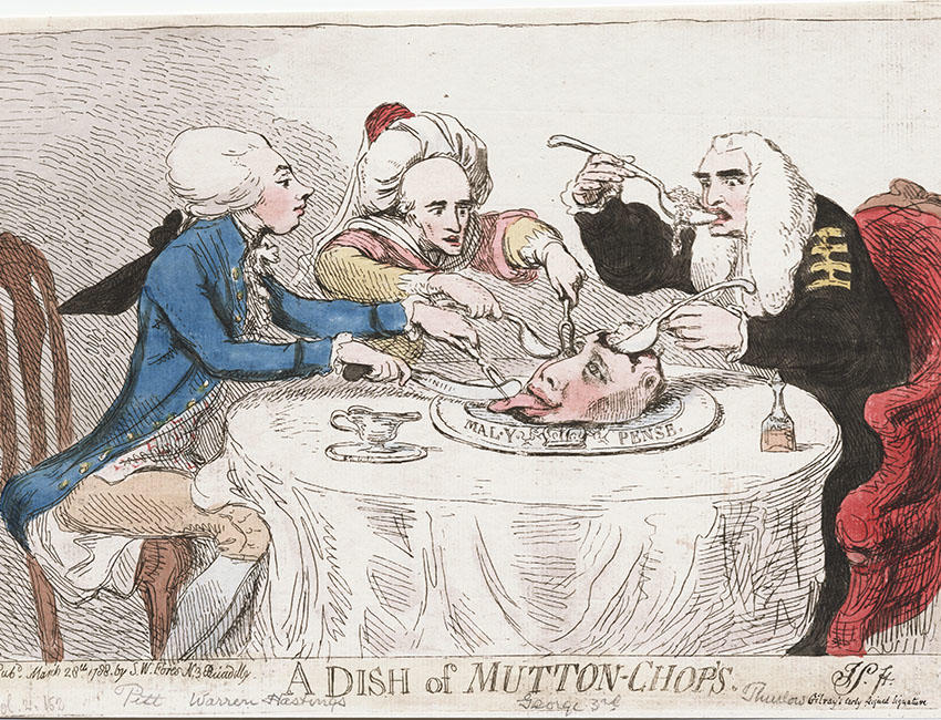 A dish of mutton chops James Gilray 1788 Yale University Library