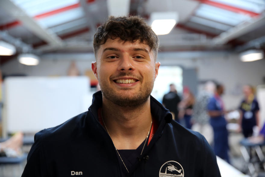 UW Dan Eccles smiles for the camera
