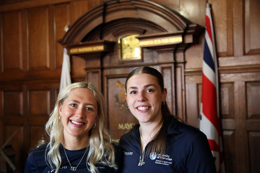 Scarlett and Holly posing together