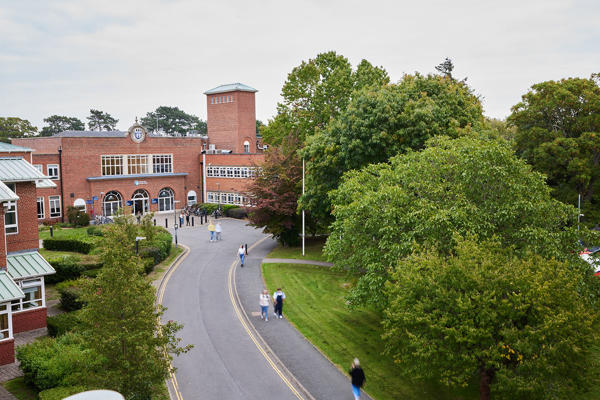 Aerial view of the University of Worcester's St John's Campus