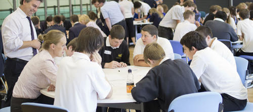 Classroom of secondary school students.