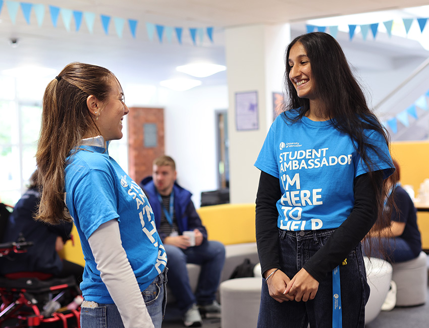 Students walking outside our St John's Campus main reception