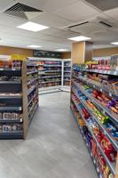 shelves of food