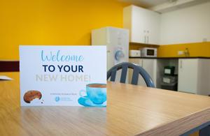 welcome sign on a table