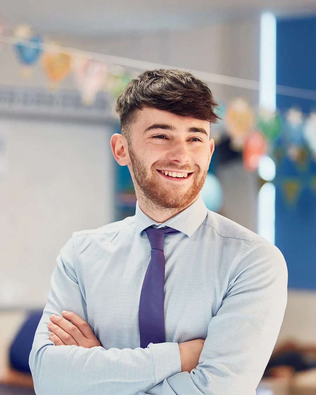 A student teacher in a classroom
