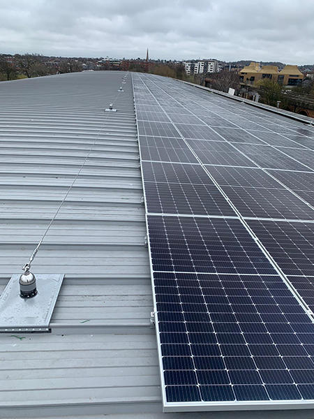 University of Worcester Arena - solar panel Installation - credit Spirit Energy