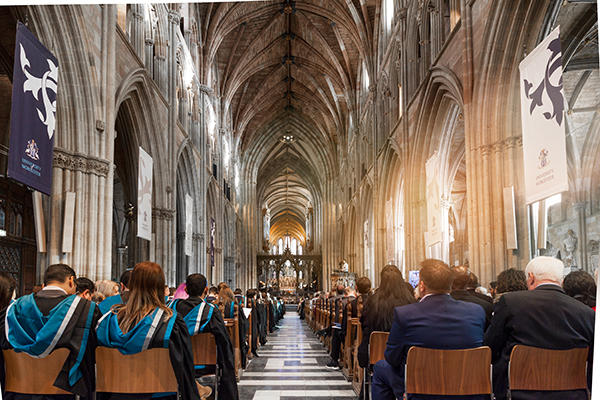 Graduation inside cathedral