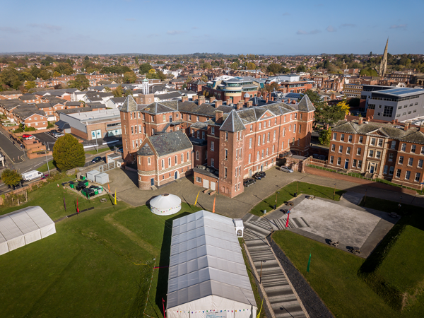 Aerial photo of buildings