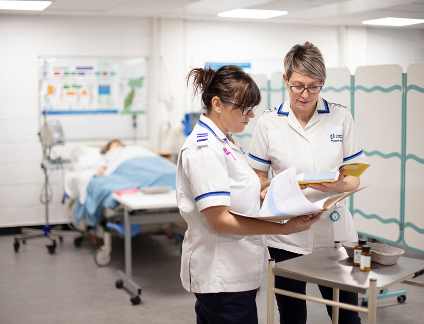 Students walking outside our St John's Campus main reception