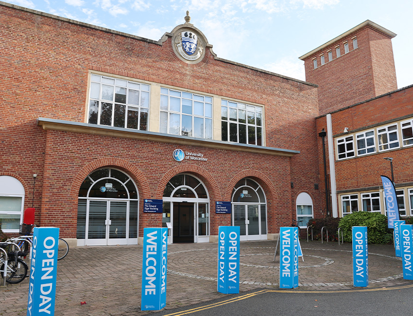 Students walking outside our St John's Campus main reception