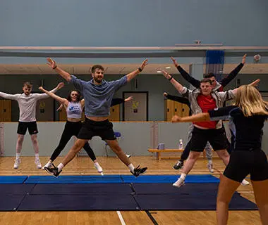 Some people are jumping