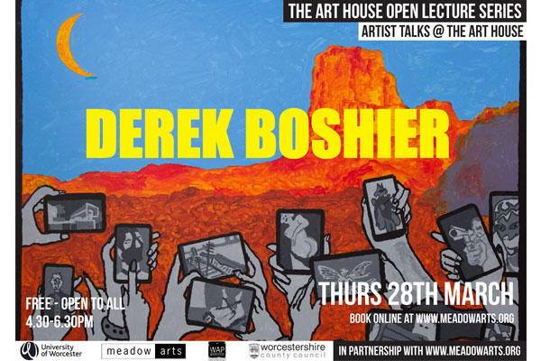 A poster for an art exhibition by Derek Boshier