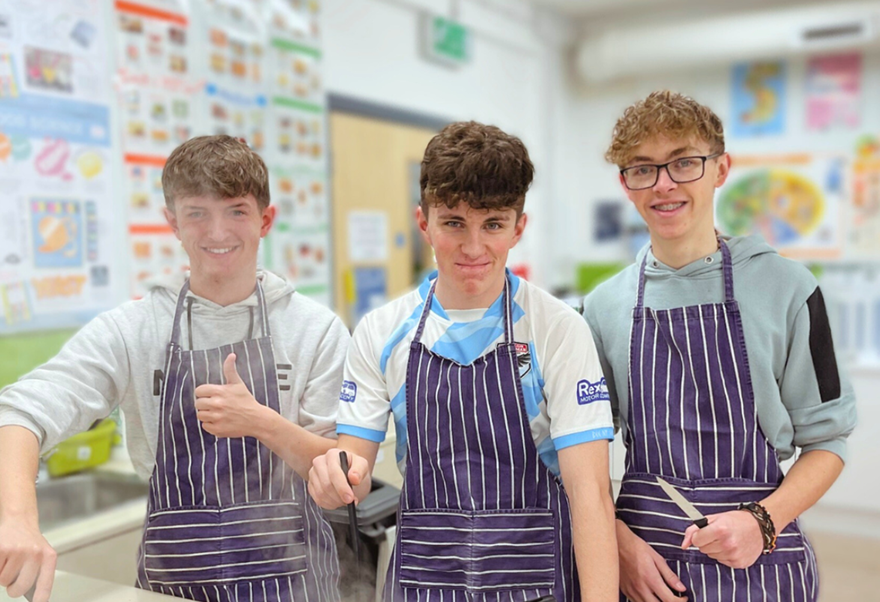 Students cooking