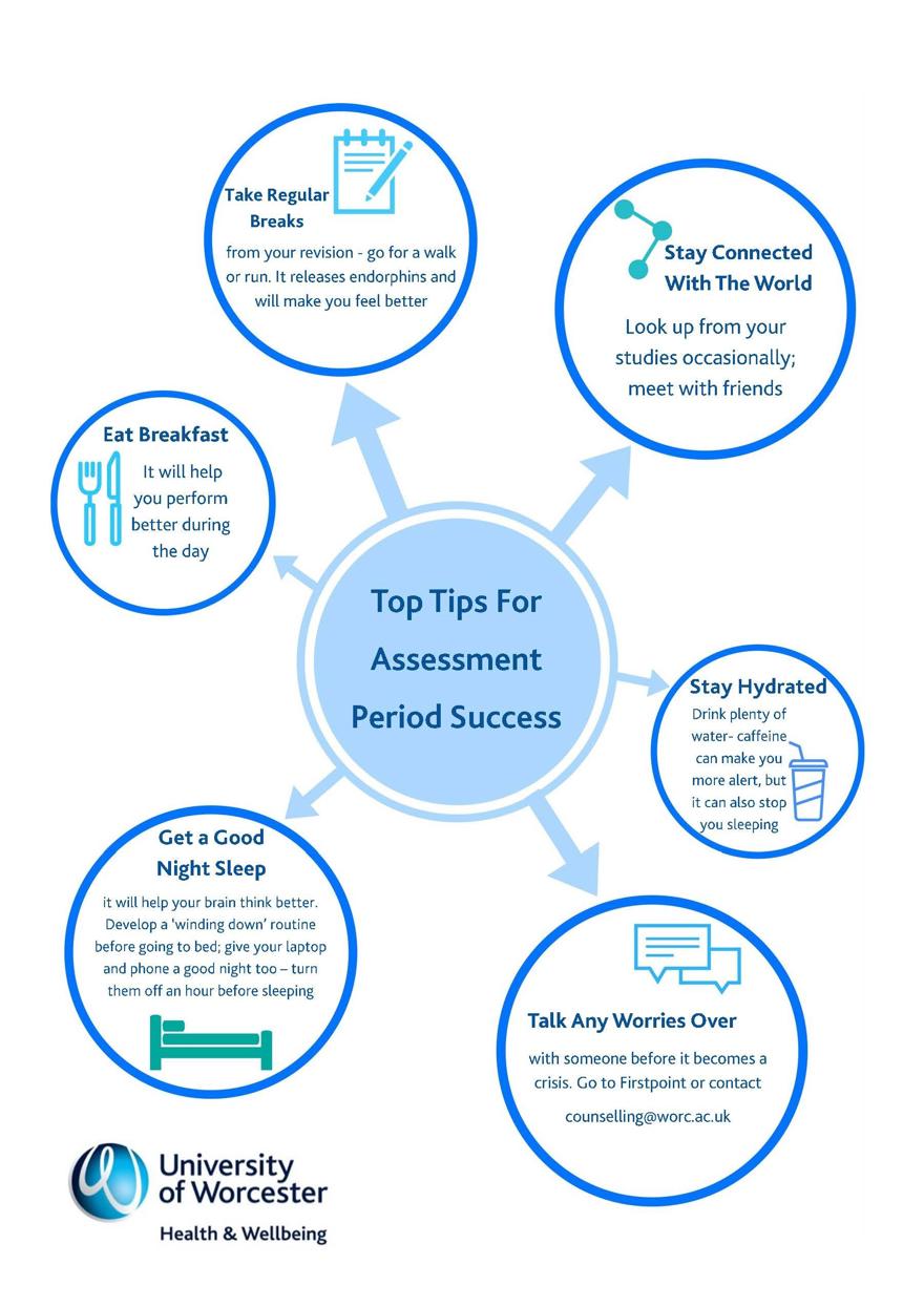 A diagram highlights top tips for assessments