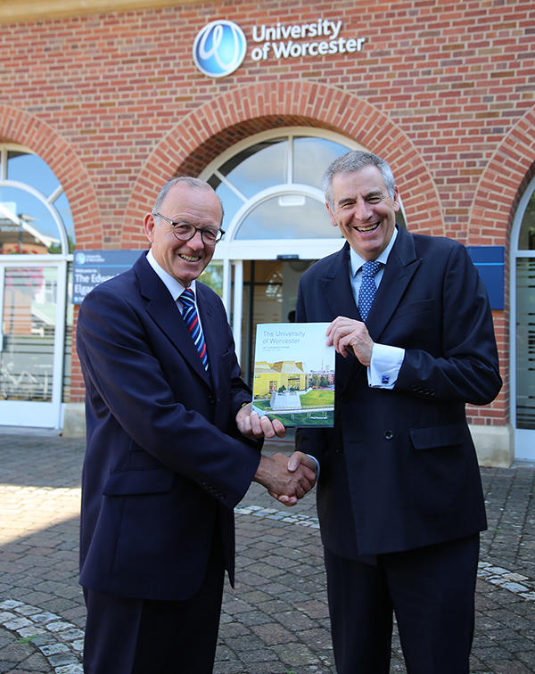 Vice Lord-Lieutenant Roger Brunt and Professor David Green at the University of Worcester