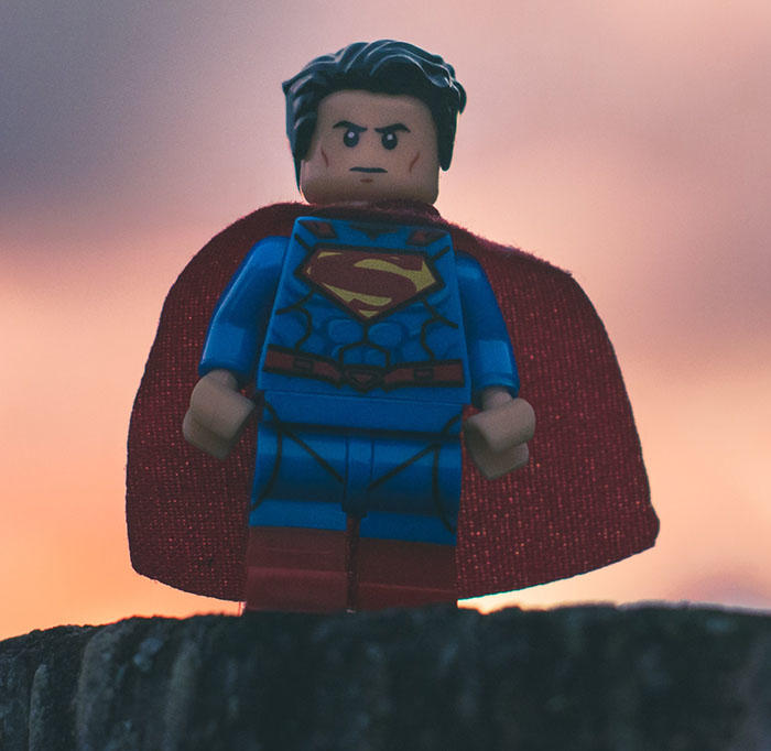 A lego superhero figure