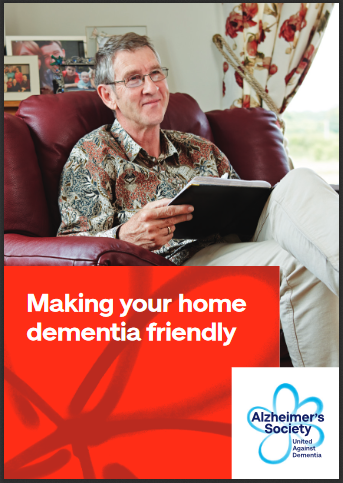 The cover of the Alzheimer's society booklet "Making your home dementia friendly"