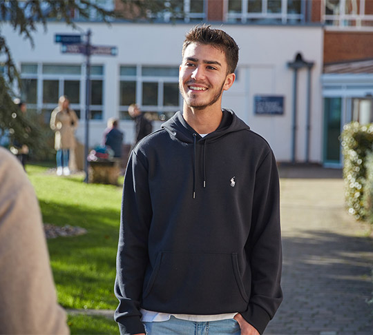 Male students on campus