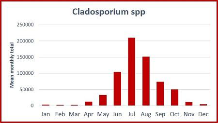 fungal spores cladosporium graph