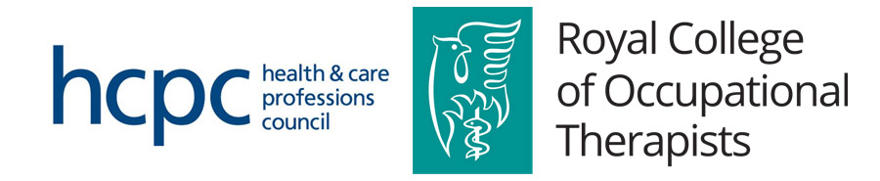 Logos of the Health and Care Professionals Council and the Royal College of Occupational Therapists