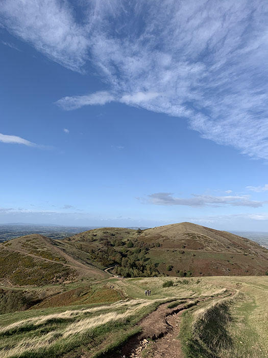View on the top of the Malvern Hills on a clear day