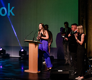 Jade Cook receiving an award