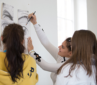 Students drawing