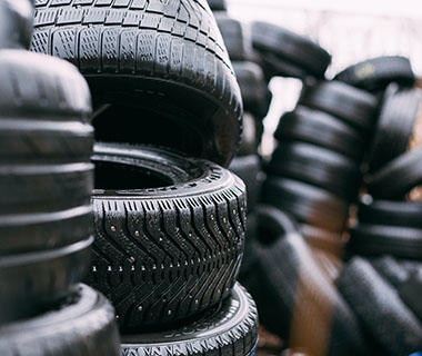 A stack of tyres