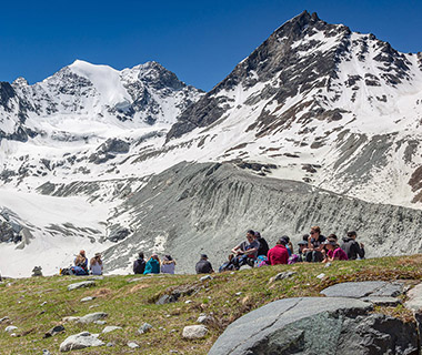 Students on field trip to the alps