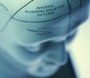 image of a dummy's head in light blue