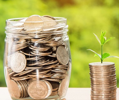 coins in a glass jar