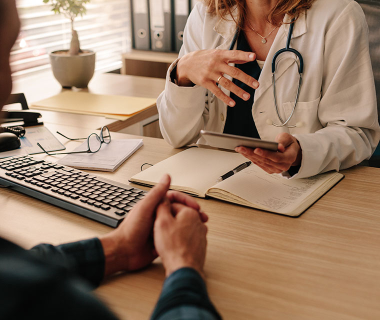 Doctor and patient talking about the treatment